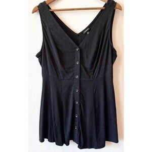 Torrid Black Peplum Top Damask Size 00 NWT